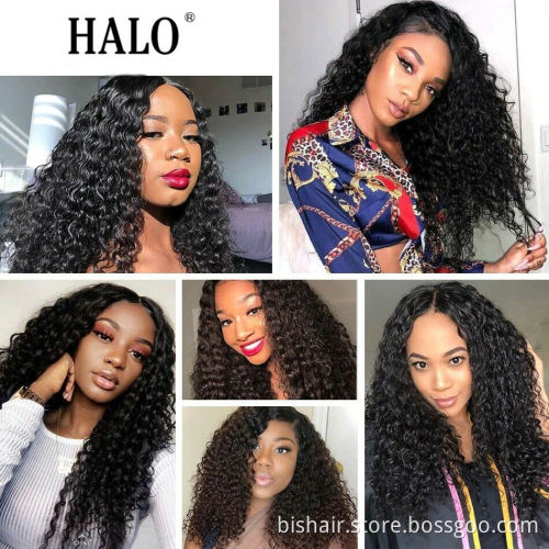 Pre Plucked Brazilian 100% Real Human Hair Long kinky curly HD Transparent Lace kinky curly Wig 100% T Part Lace Front Wigs